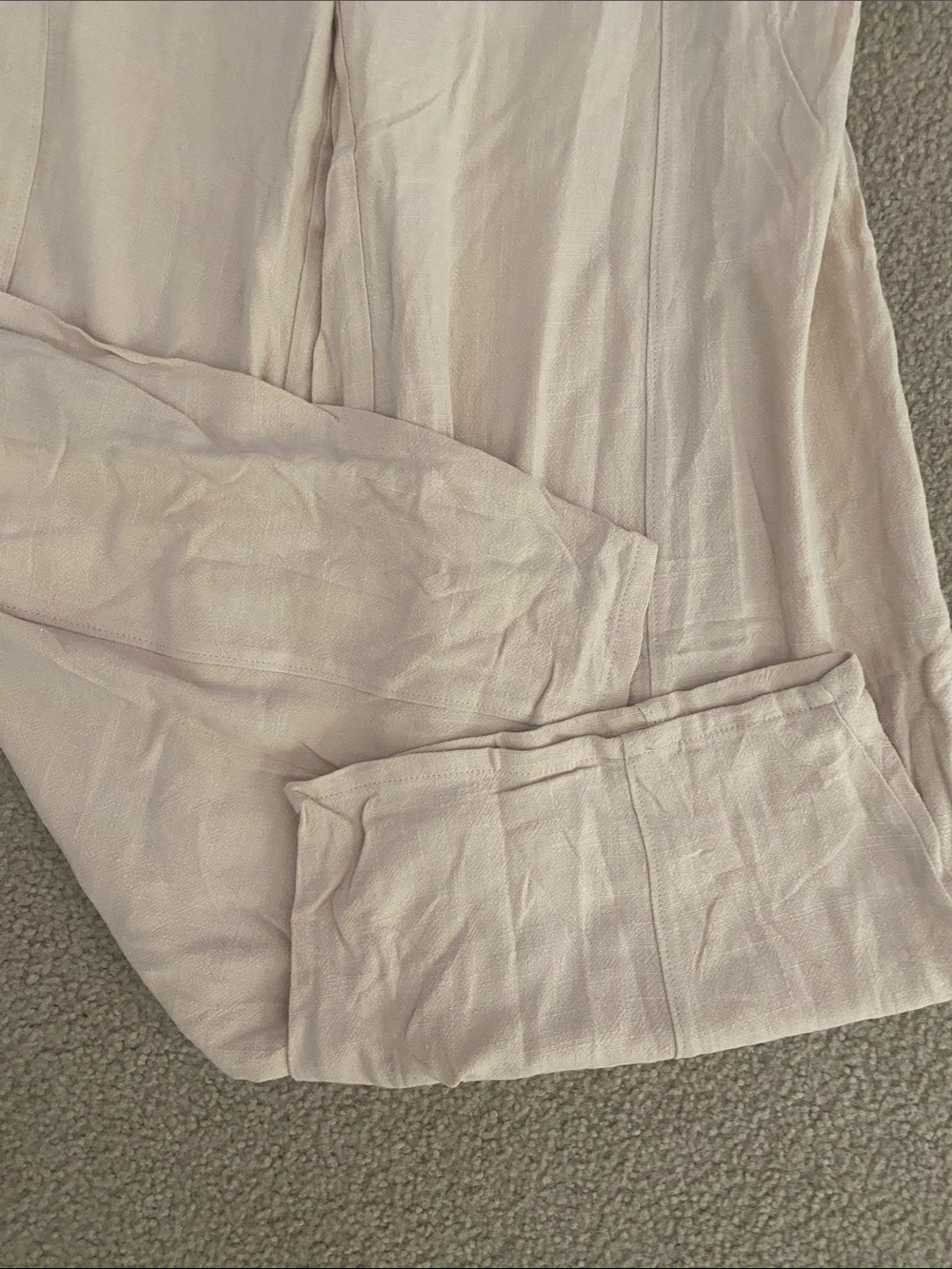MEDIUM. HALARA MIDRISE LINEN WIDE LEG CASUAL PANTS - Picture 7 of 9